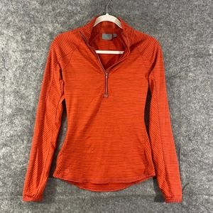 Athleta Jacket XS Red Striped Performance 1/4 Zip Layering Long Sleeve Pullover